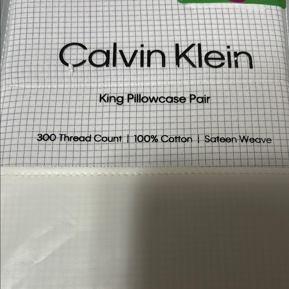2-pc Calvin Klein King Pillowcase 2 Pc 100% Cotton Sateen Weave  NWT